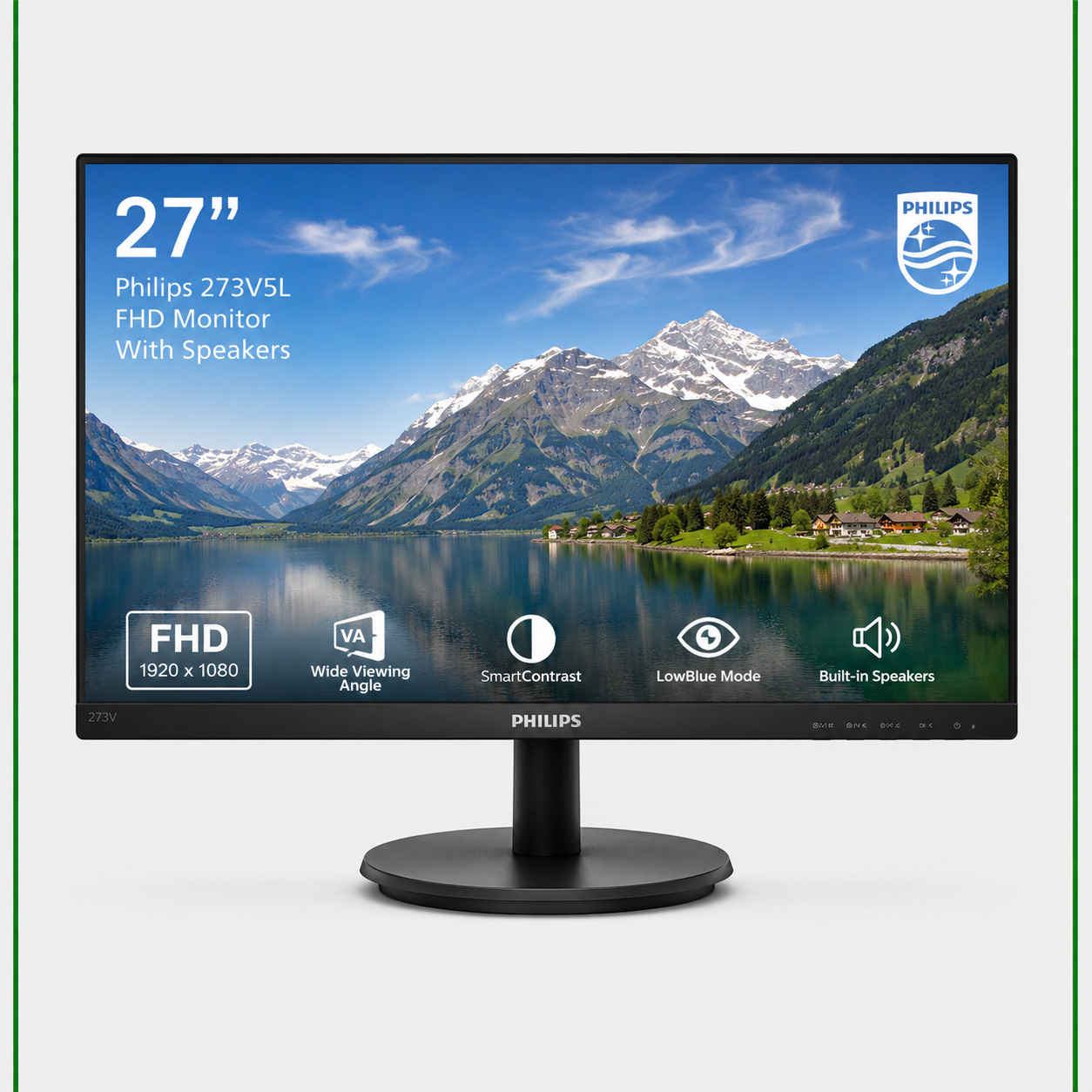 PHILIPS 273V5L 27 Inch FHD (1080p) Monitor With Speakers