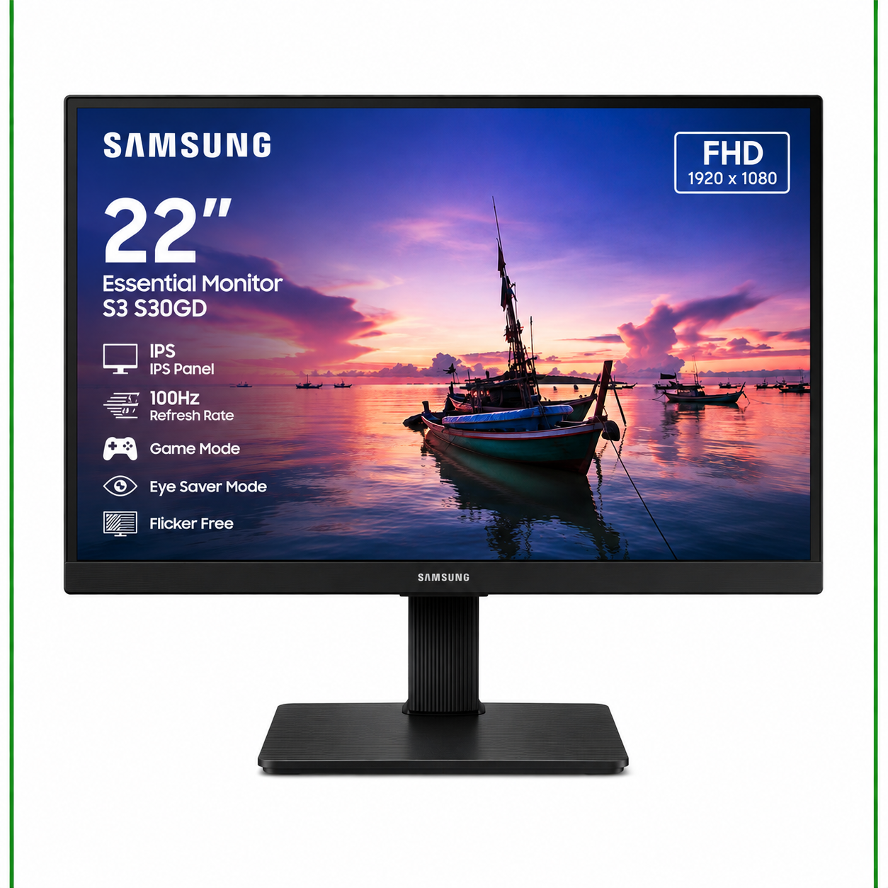 Samsung 22-inch S3 S30GD Essential Monitor (LS22D300GAMXUE)