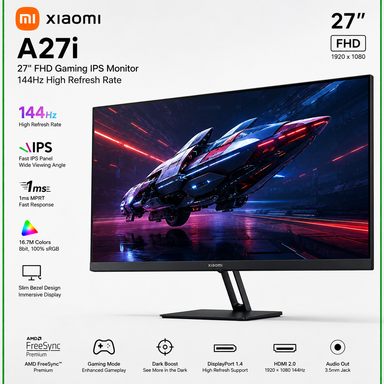 Xiaomi A27i 27" FHD Gaming IPS Monitor 144Hz